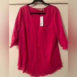 Soft Surroundings Vibrant Pink Blouse